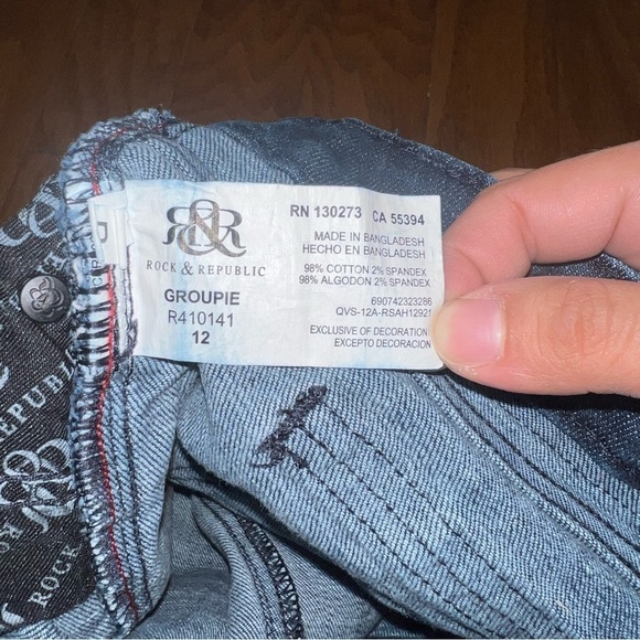 Rock & Republic Groupie Dark Wash Denim Mini Skirt Size 12 - Picture 6 of 9